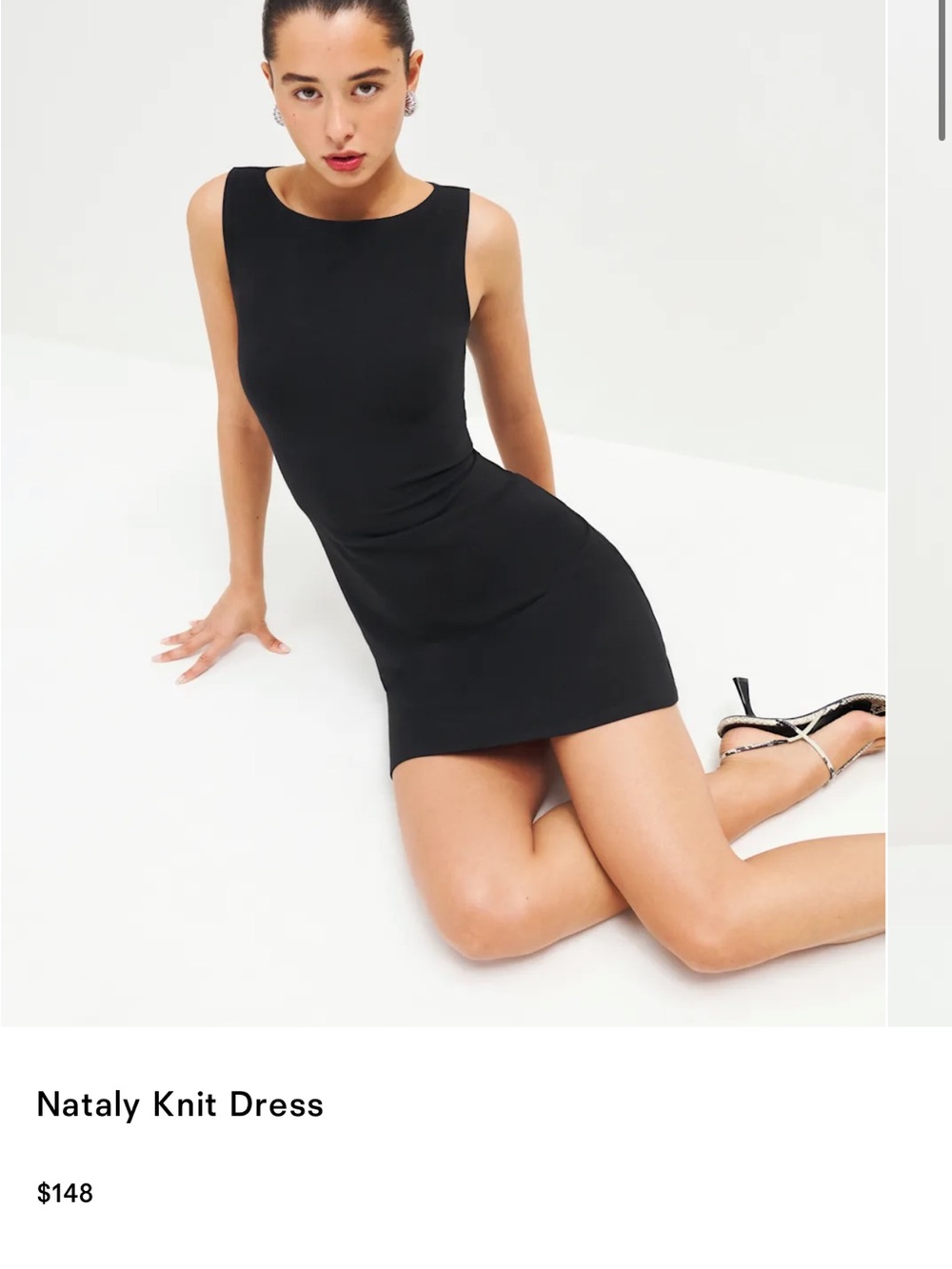 Reformation Black Nataly Mini Dress